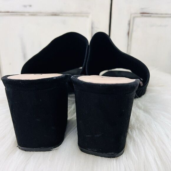 Diba True Black Ribbed Band Sandal with Block Heel Comfort Sandals - Size 11 - Picture 4 of 7